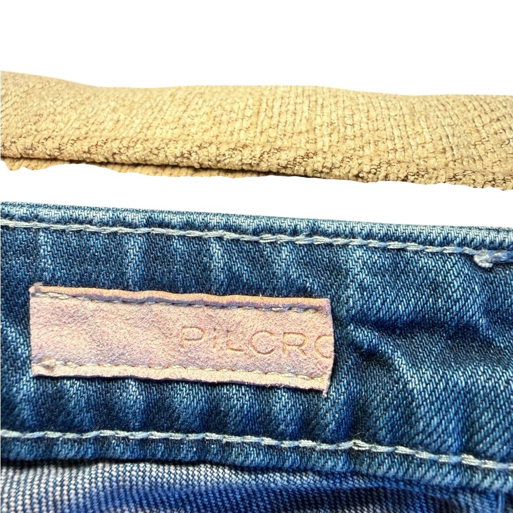 Pilcro Anthropology Blue Jeans with Colorful Patchwork - Picture 4 of 9